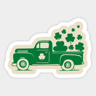 Irish Shamrock Old Truck St. Patrick's Day Sticker